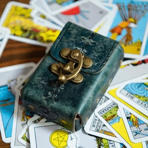 Mini Rider Waite, Estuche de piel para Tarot, Estuche pequeño, Bolsa de piel, Baraja pequeña, Mini Tarot, 50 mm