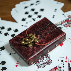 Spielkarten Leder Etui, Poker Karten Etui, Bridge Spiel, Rollenspiel Kartenhalter,Kartenhalter,Lenormand Karten, Tarot