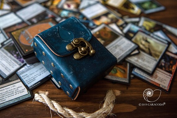 Blue Leather MTG Card Case: 80 Single Sleeved Cards, Island Mana Symbol - Etsy Blue Leather MTG Card Case: 80 Single Sleeved Cards, Island Mana Symbol - Etsy