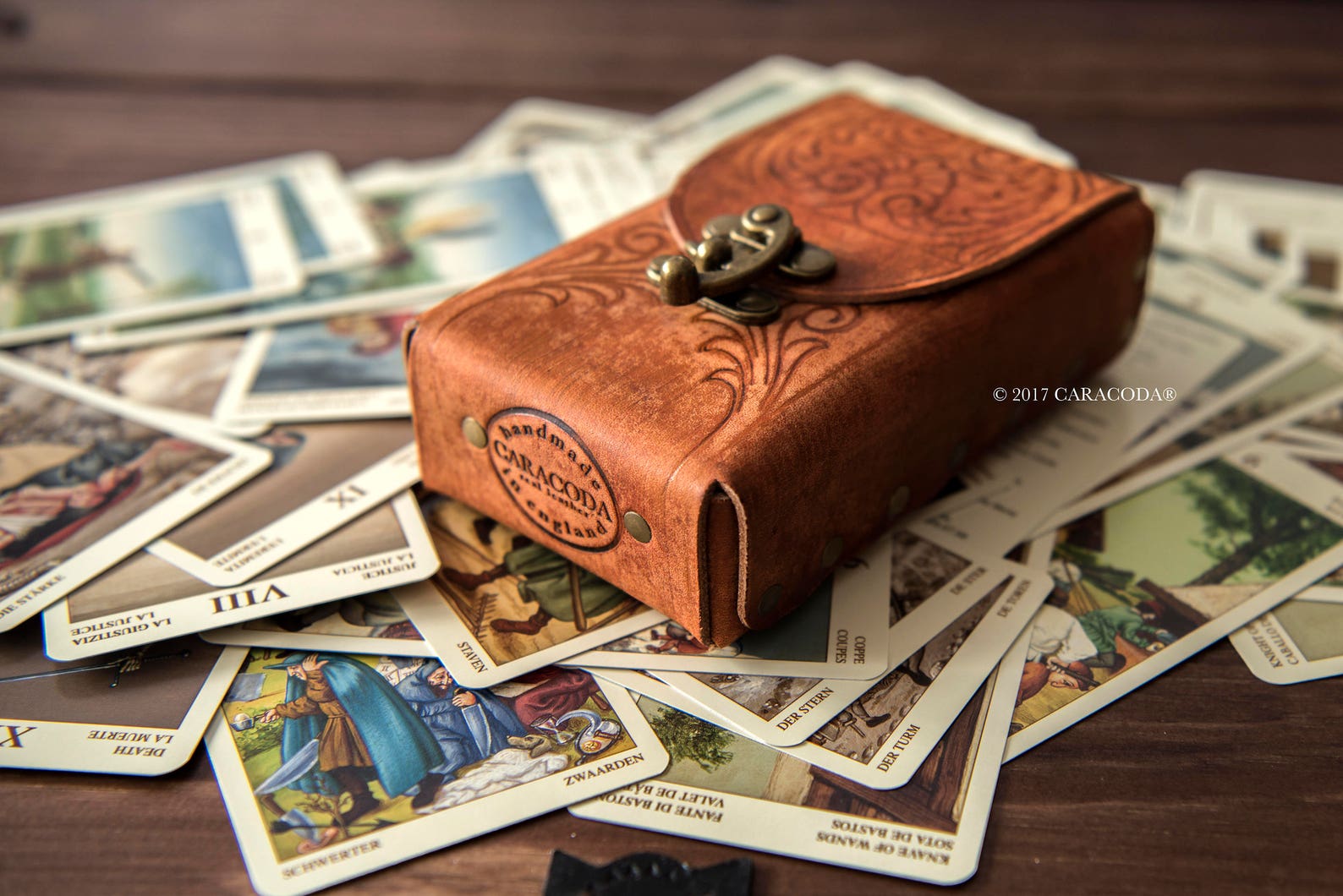 Tarot leather case card holder leather box Tarot box Etsy