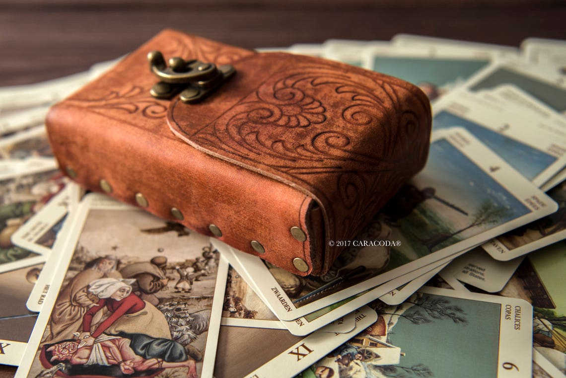 Tarot leather case card holder leather box Tarot box Etsy