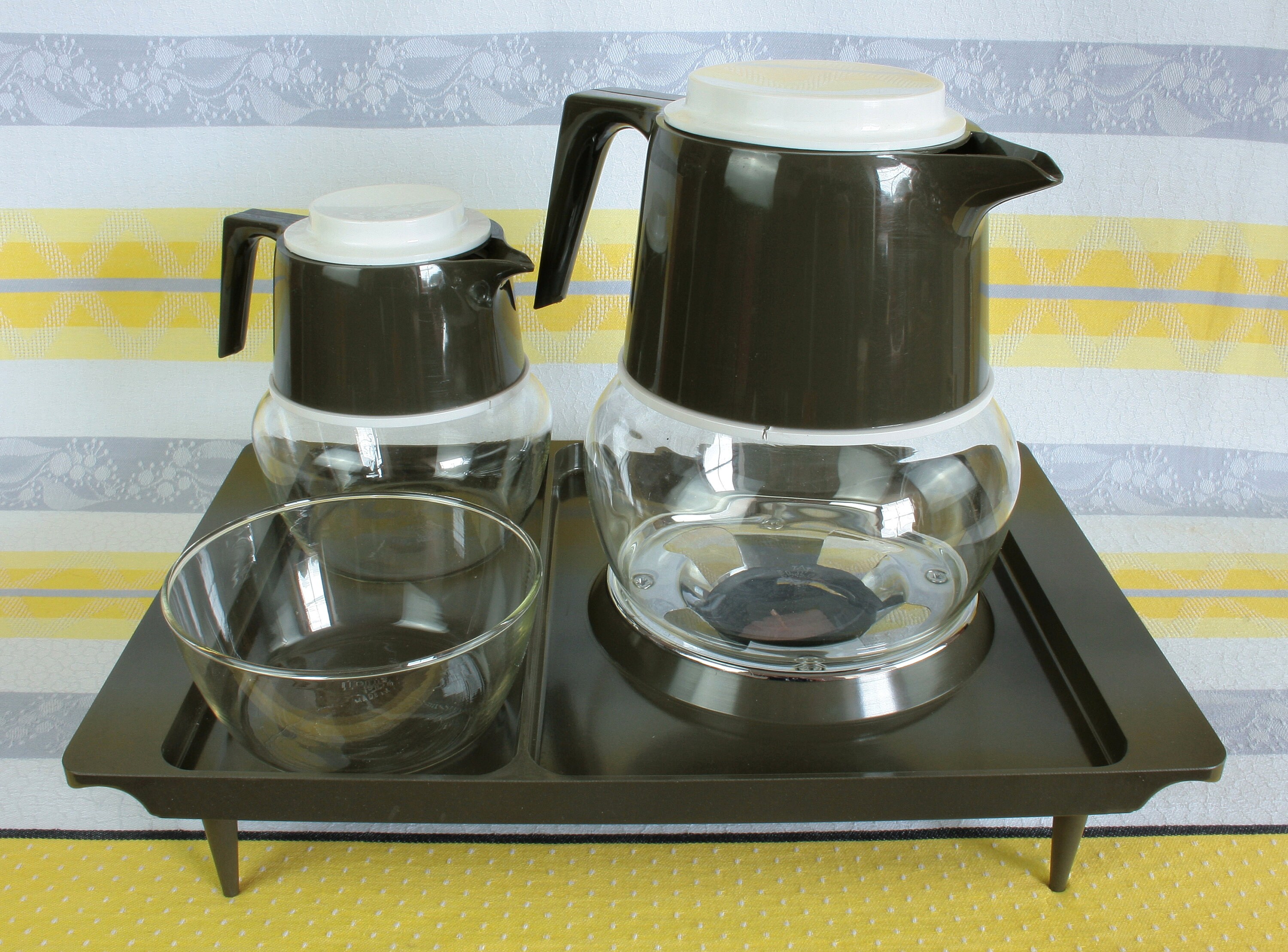 Vintage JAJ Pyrex Coffee Carafe Set With Tray & Warming Stand Etsy
