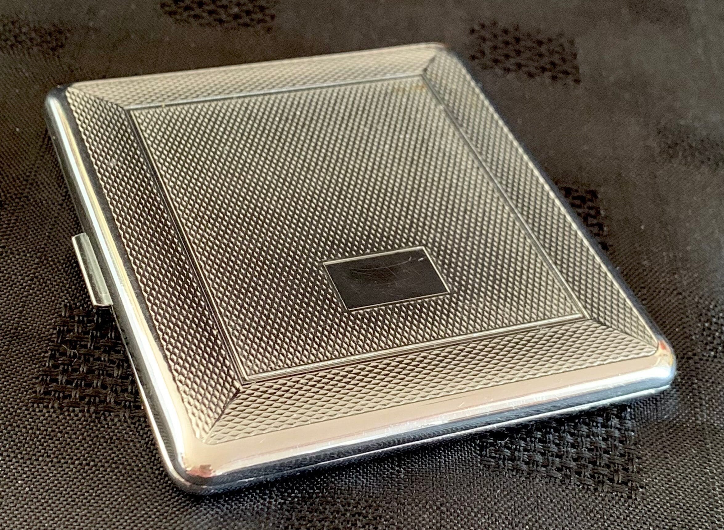 emu brand cigarette case 1940s Emu Brand Cigarette Case Sylva Chrome Patent No 592790 Vintage Smoking  Accessories Small Pocket Size Tobacciana
