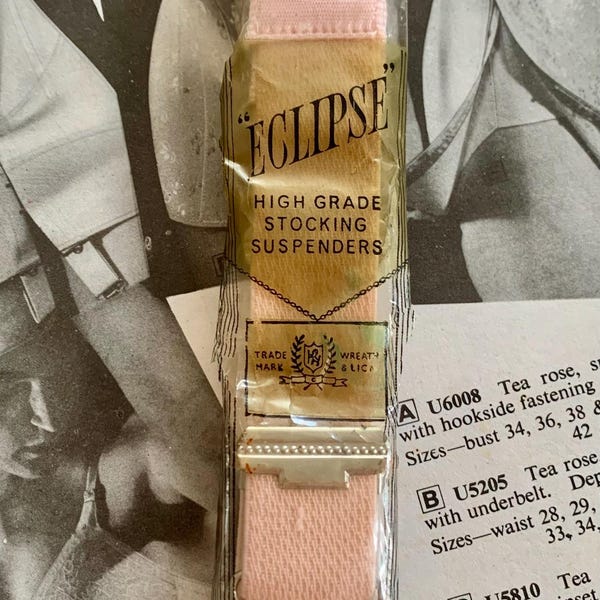 1940s Eclipse Brand Stocking Suspenders Sealed New Old Stock