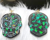 Shattered Look Sugar Skull Dangle Clip