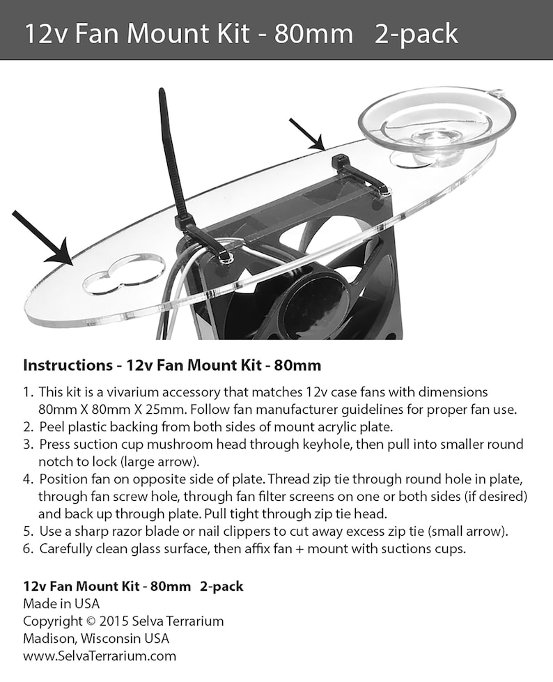 80mm 12v Fan Mount Kit 2pack Etsy