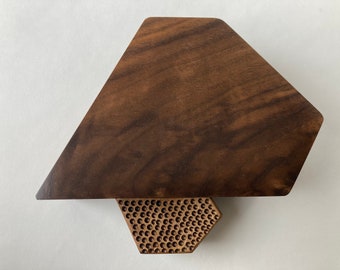 Pentagonal Walnut box with felt lining