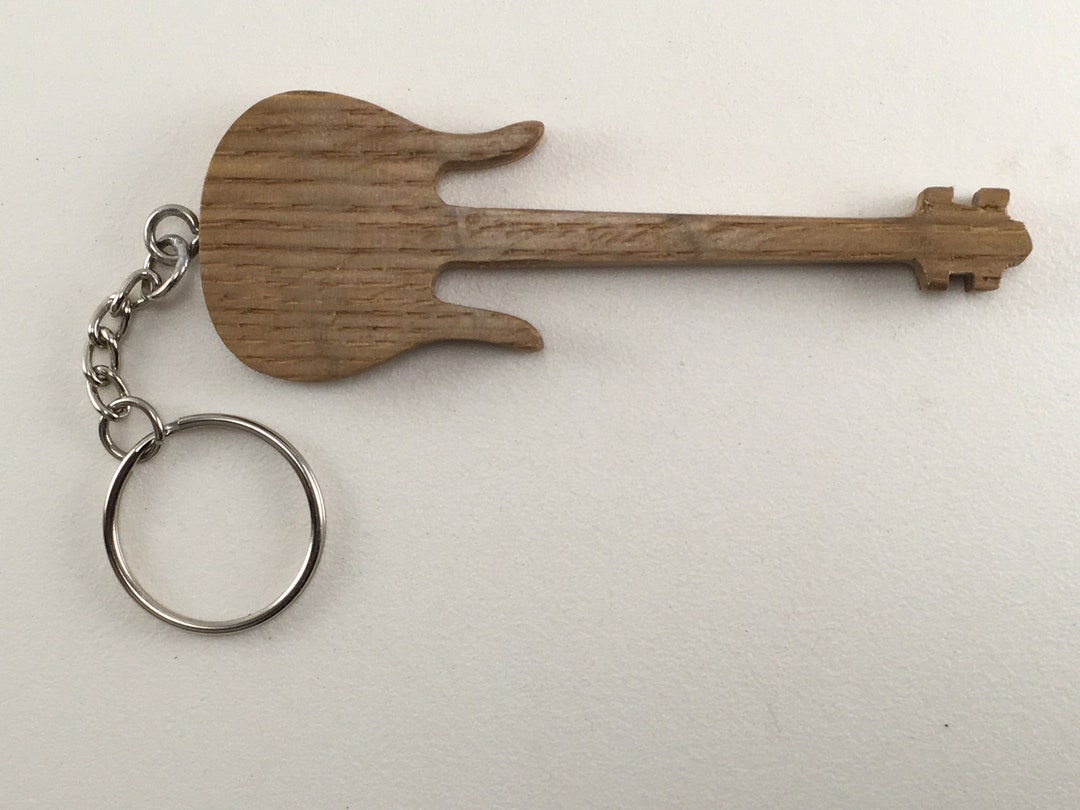 Oak Wood Bass Guitar Keychain in Danelectro Longhorn Style Etsy