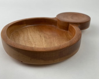 Hand carved Cherry wood pinch bowl, tray, spoon, vessel, dish