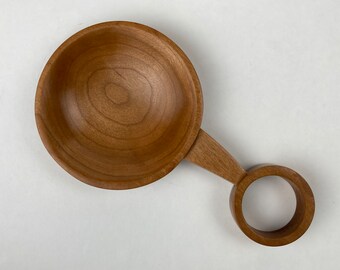 Hand carved Cherry wood bowl tray spoon vessel dish