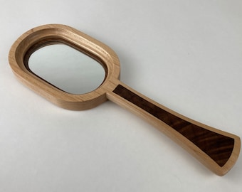 Maple and Walnut handheld mirror