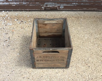 Vintage wooden and metal crate