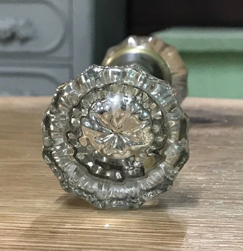 Antique Glass Door Knob Set