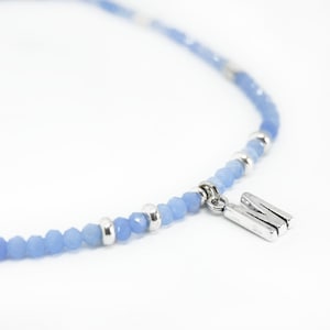 Colar de miçangas com inicial/Colar personalizado/colar de bola inicial/pingente de carta/gargantilha inicial