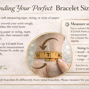 bracelet size guide for women showing how to measure wrist for stretch bracelet fit, Gemini bracelet sizing chart with small medium large options for comfortable fit