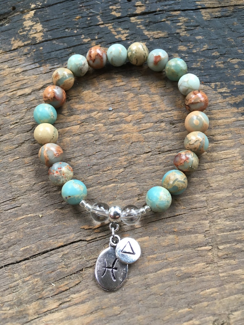 Pisces Zodiac Bracelet Water Element Bracelet Reiki Etsy