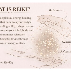 what is reiki explanation image describing energy healing for balance, relaxation and well being, used in Reiki infused Gemini bracelet for women and spiritual jewelry
