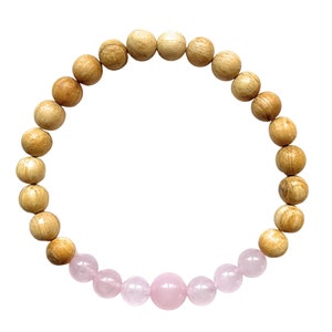 Palo Santo & Rose Quartz Healing Bracelet Gift