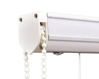 Roman Blind Track System (RBS) with continuous bead chain custom cut to width. Hardware for DIY roman shades.