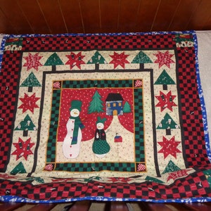 Hand Tied Christmas theme quilt