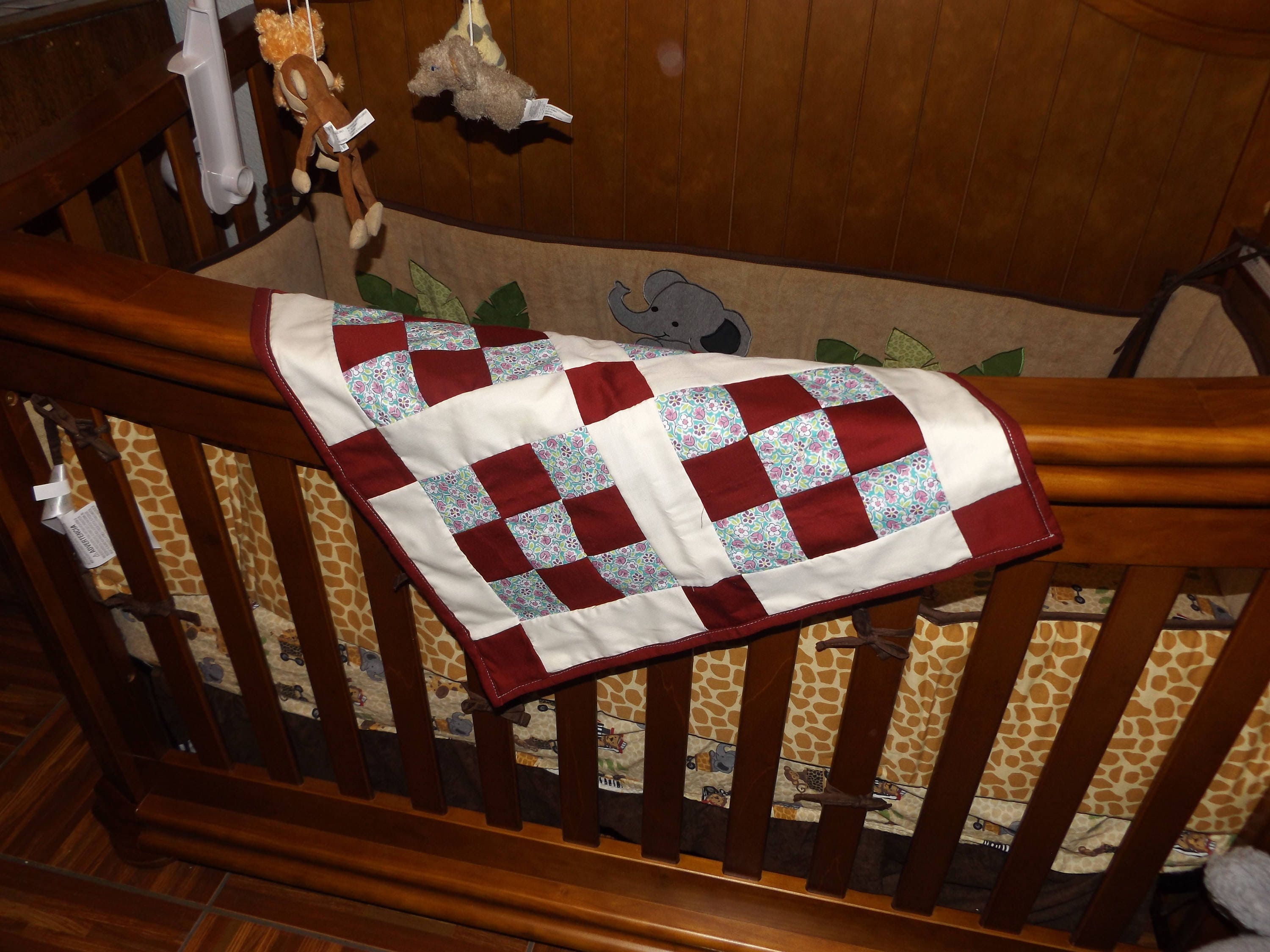Hand Tied Baby Quilt, Baby Blanket, Bedding , Throw, Lap Blanket, 19 1/