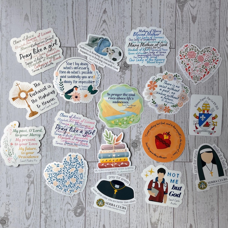 SET of Stickers ~ Catholic Saint Quotes Bundle - Etsy