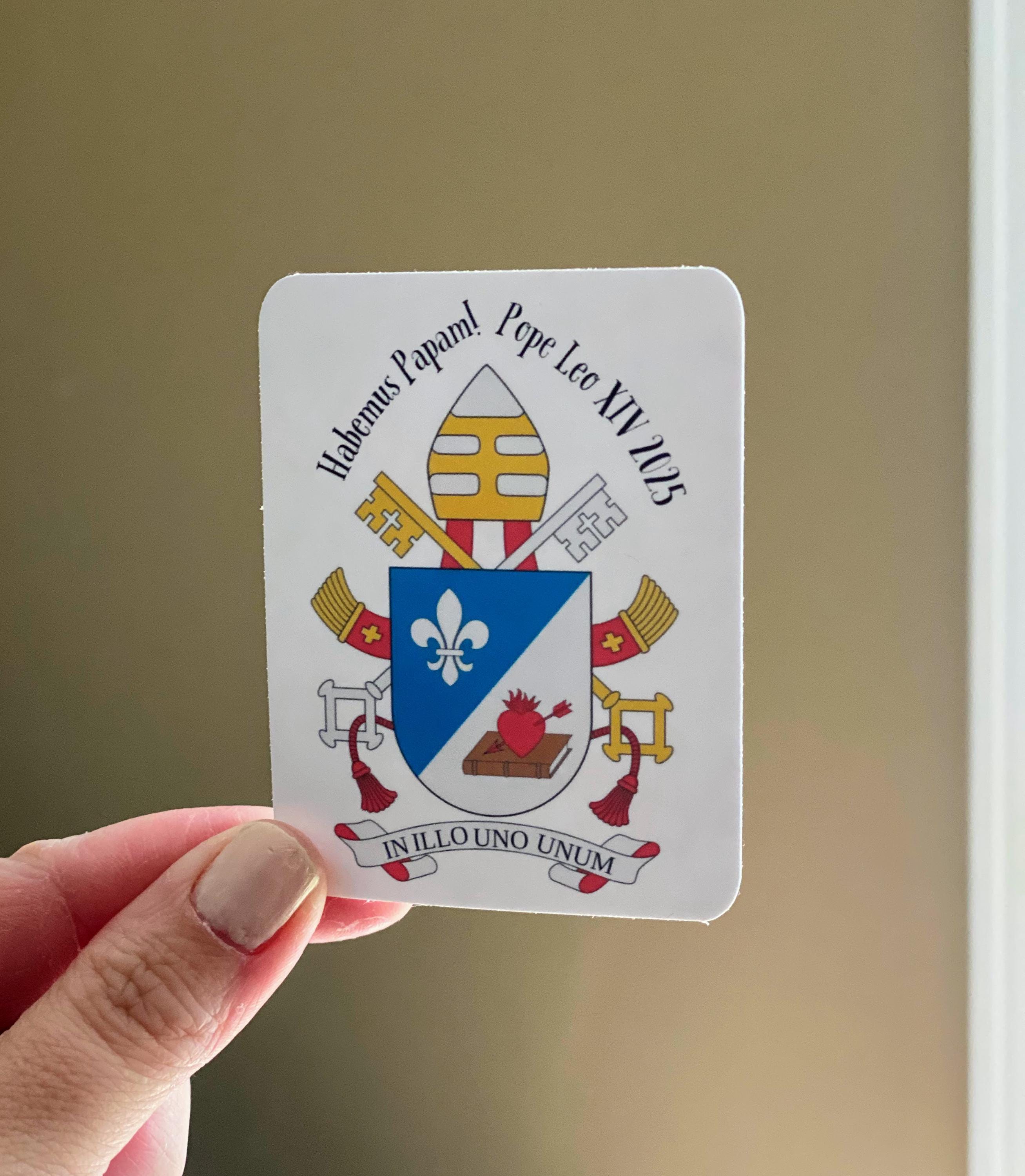 Pope Leo XIV Coat of Arms Vinyl Sticker - Catholic Decal - Etsy