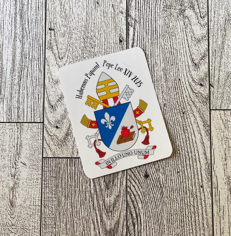 Pope Leo XIV Coat of Arms Vinyl Sticker - Catholic Decal - Etsy