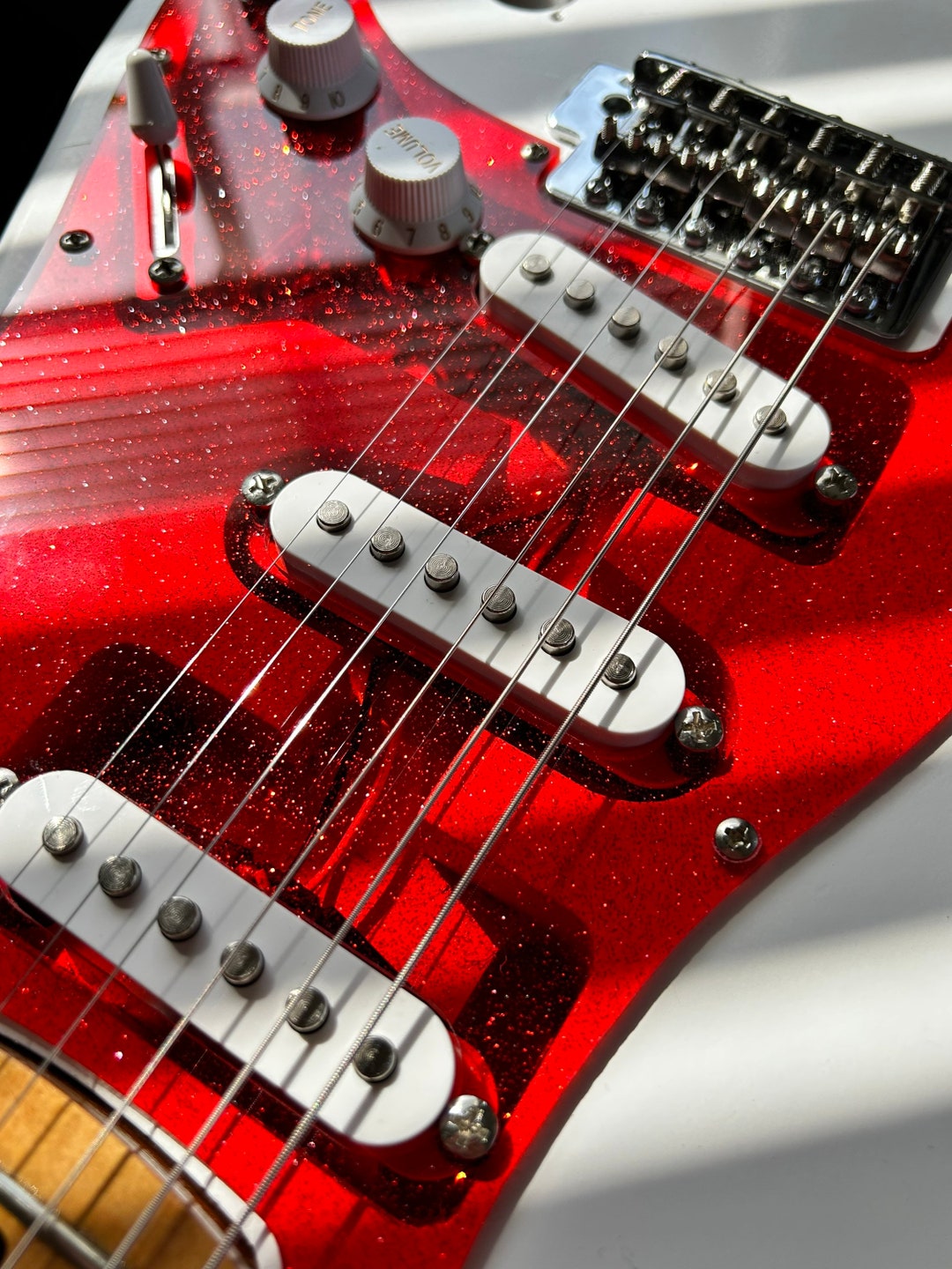 Sparkle Red Stratocaster Pickguard translucent Acrylic - Etsy