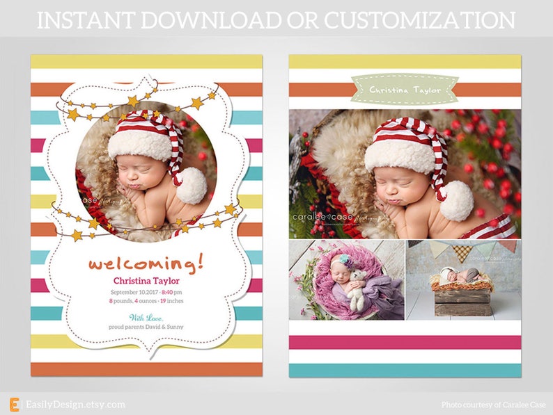 etsy birth announcement