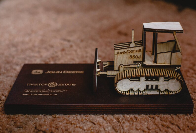 Wooden bulldozer John Deere
