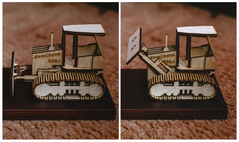Wooden bulldozer John Deere