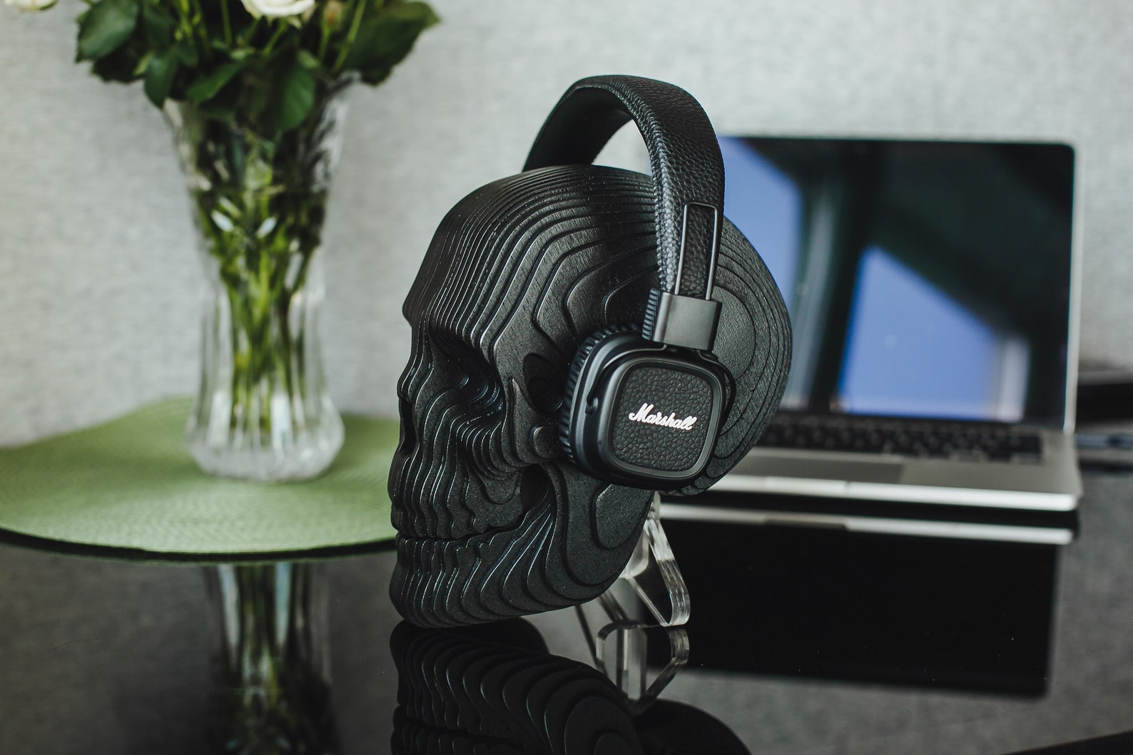 Wooden Human Skull Skull Headphone Stand Holder for Over Ear - Etsy