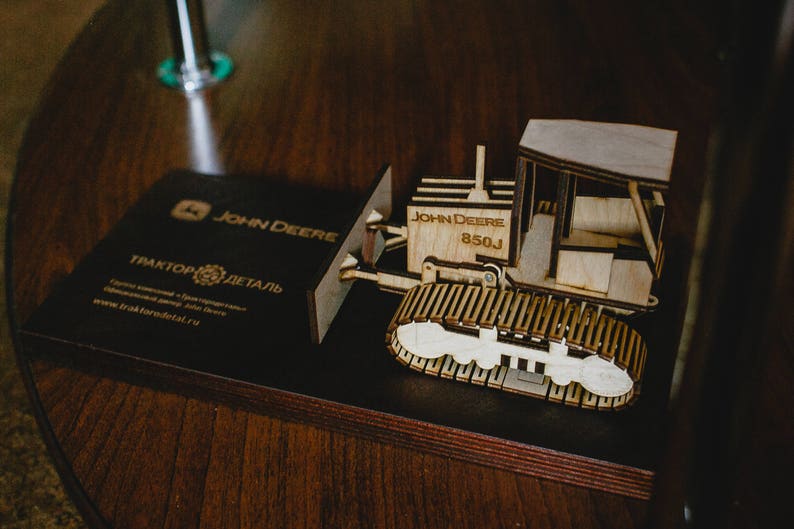 Wooden bulldozer John Deere