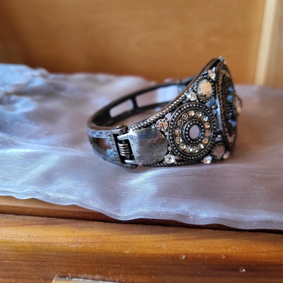 Silver Rhinestone Statement Cuff Bracelet | Spark… - image 3