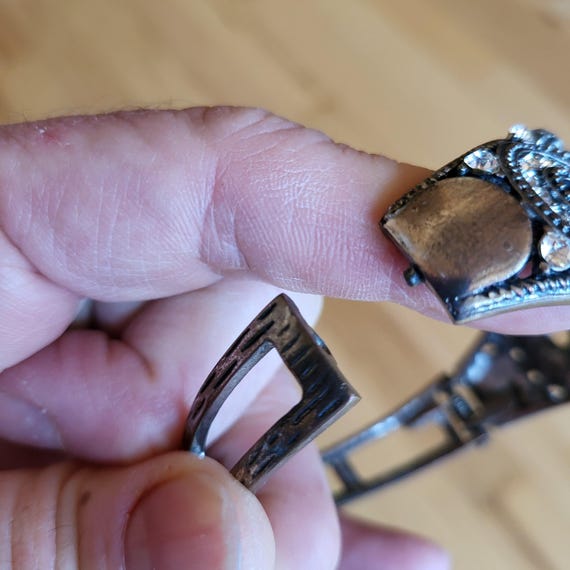 Silver Rhinestone Statement Cuff Bracelet | Spark… - image 7