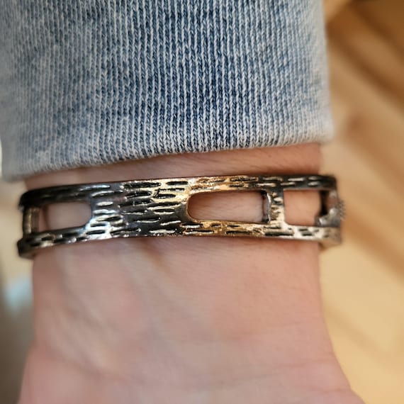 Silver Rhinestone Statement Cuff Bracelet | Spark… - image 13