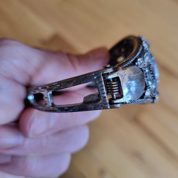 Silver Rhinestone Statement Cuff Bracelet | Spark… - image 9