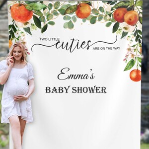 Twins Citrus Baby Shower Backdrop