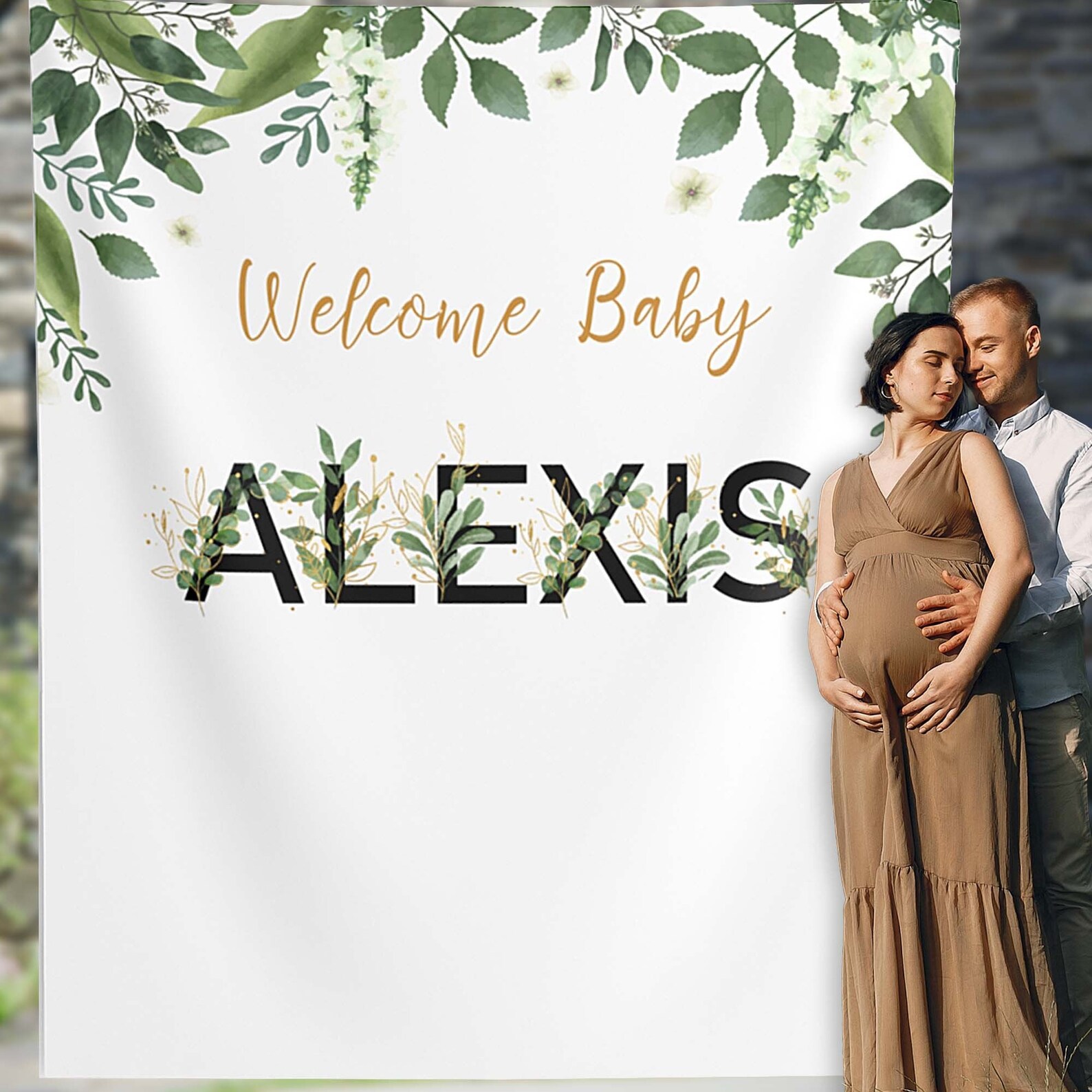 Baby Shower Backdrop Decorations Custom Name Baby Shower Etsy