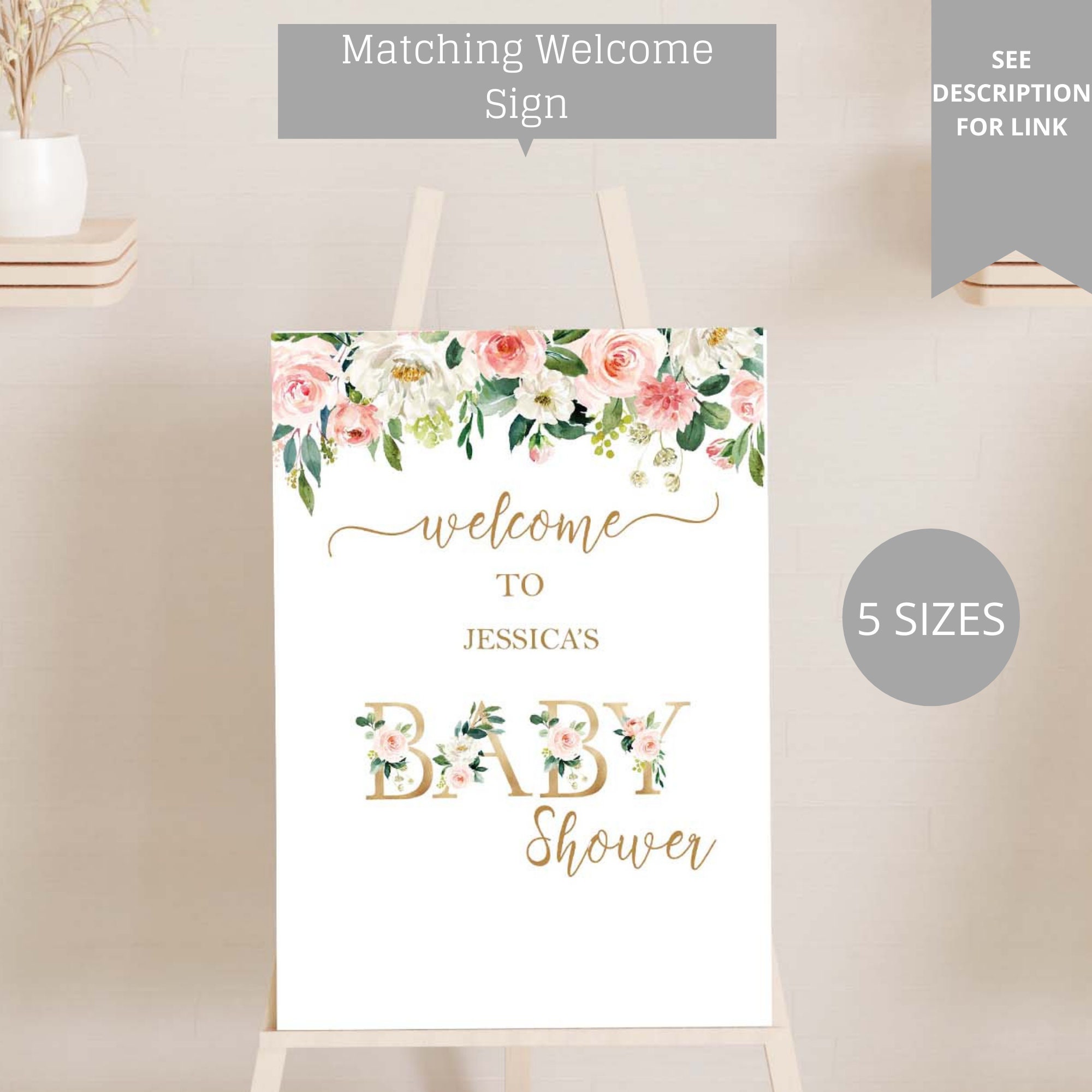 Floral Baby Shower Backdrop Floral Baby Shower Decorations Etsy