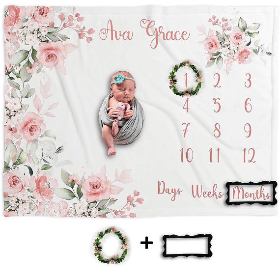 Coperta Baby Personalizzata Con Pietre Miliari - Morbida E Spessa Per Foto E Coccole, 130x100 Cm - Foto 8