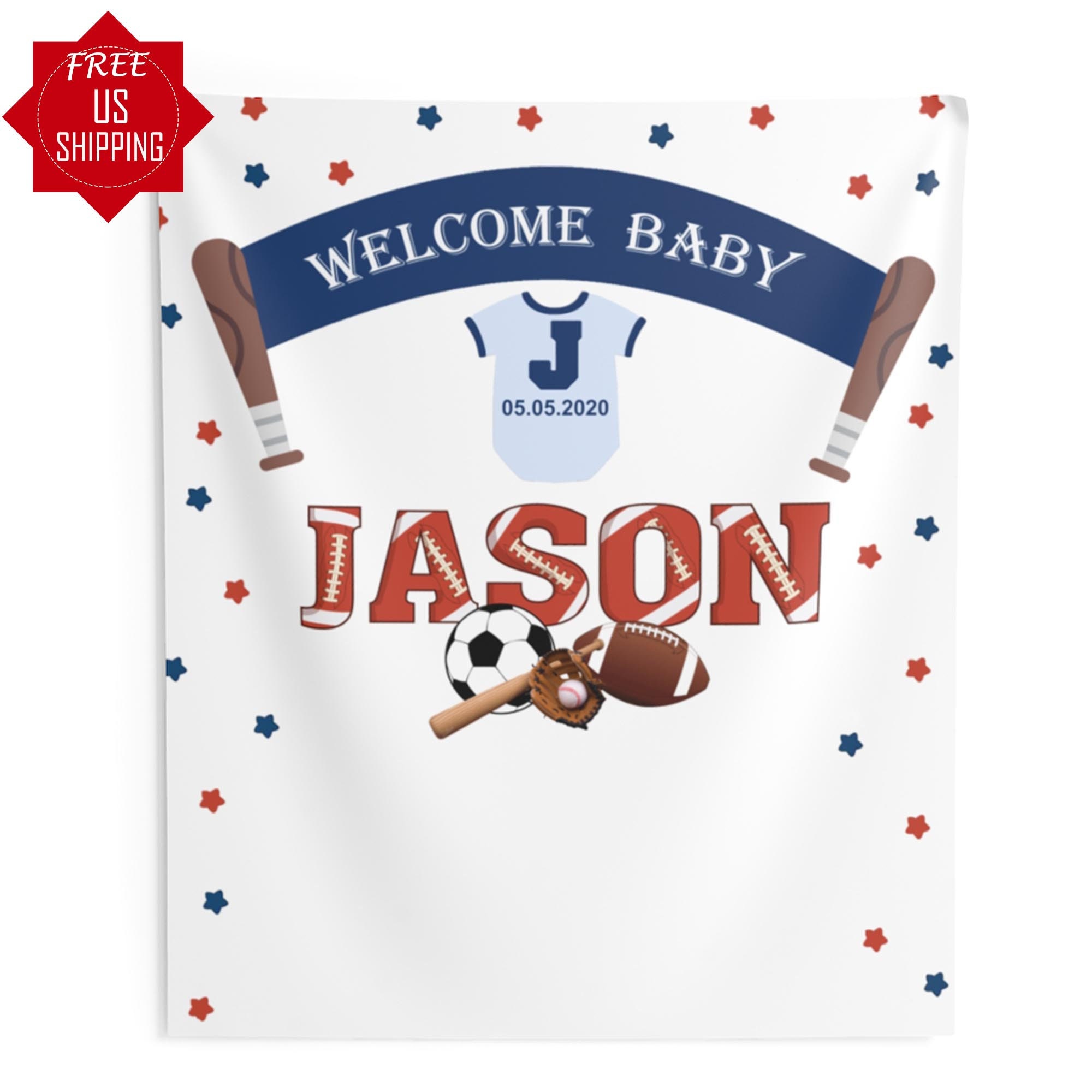 Sports Baby Shower Backdrop Sports Themed Baby Shower Boy Etsy