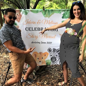 Safari Baby Shower Backdrop, Jungle Baby shower Backdrop | Custom Backdrop | Gender Neutral Baby Shower 01BAS04