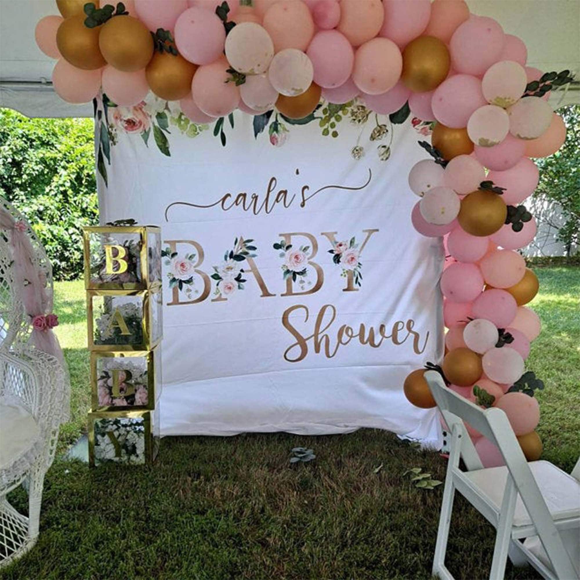 Floral Baby Shower Backdrop Floral Baby Shower Decorations Etsy