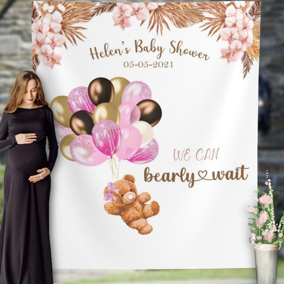 Girl Baby Shower Decor Custom Floral Backdrop Photo Booth Backdrop Baby  Shower Banner Twins Shower Decoration Backdrop 01BS07 