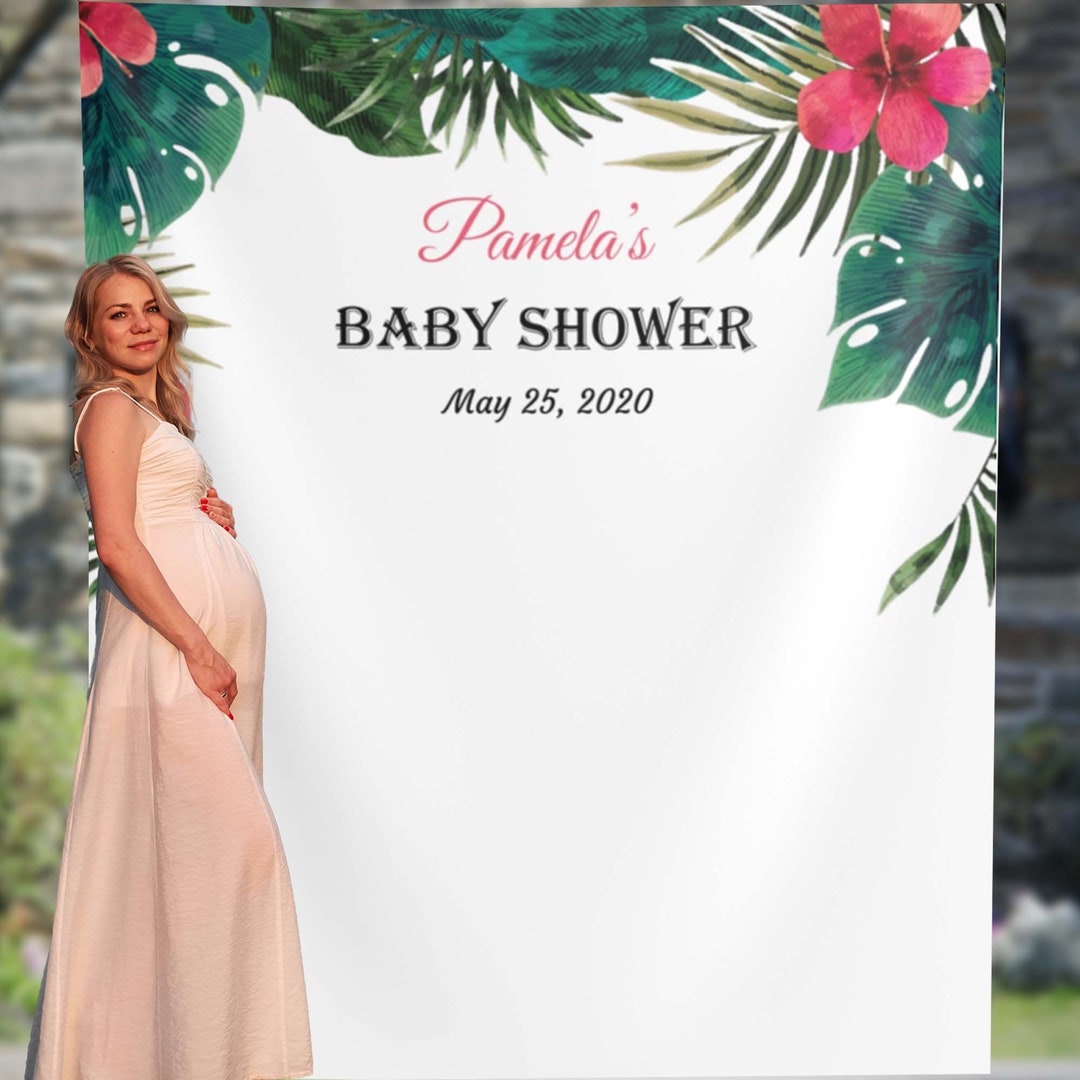 Tropical Baby Shower Backdrop, Hawaiian Baby Shower Decorations, Photo