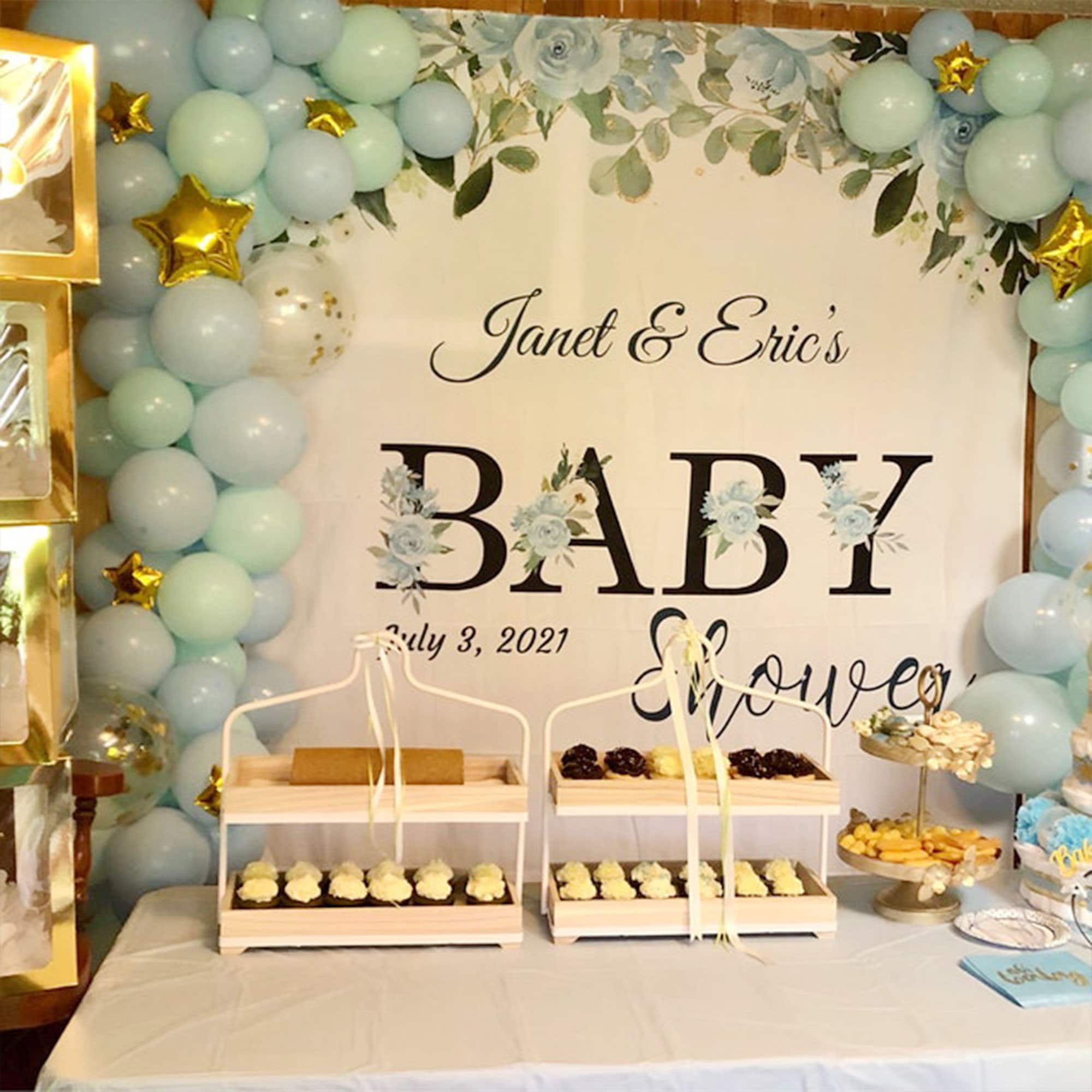 Baby boy cheap shower decorations uk