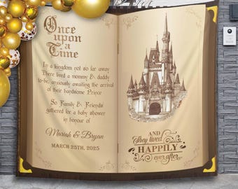 Fairytale Boy Baby Shower Backdrop, Little Prince on the Way, Castle Book Backdrop, Once Upon A Time Decor, Storybook Theme Baby Sprinkle