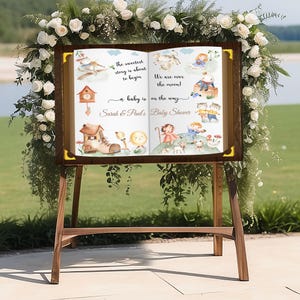 Letrero impreso para baby shower con rima infantil, libro de cuentos para baby shower, cartón pluma para baby shower, póster de bienvenida con chispas para bebés "Over the Moon", letrero de entrada para baby shower